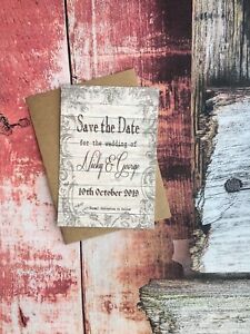 x 50 Personnalisé Magnétique mariage Save the Date cartes avec enveloppes