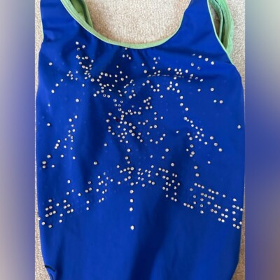 Garland Activewear Workout Leotard, Blue Sequined, AXS