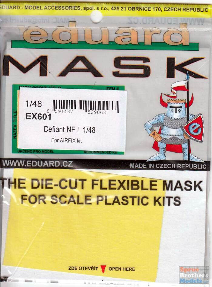 Eduard 1/48 Scale Masks for Defiant NF. I by Airfix - EX601 Eduard 1/48 Scale Masks for Defiant NF. I by Airfix - EX601