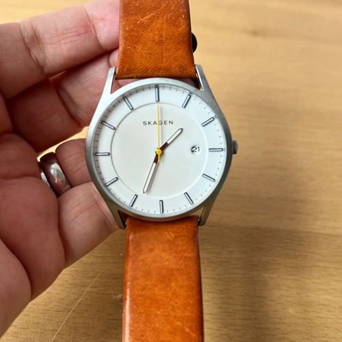 SKAGEN HOLST SKW6282 MEN’S WATCH ORIGINAL BROWN LEATHER BAND SOLD OUT EVERYWHERE - Picture 3 of 24