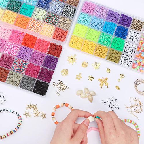 QUEFE 6000Pcs, 64 Colors Clay Beads for Bracelets Making, Heishi Beads for Jewel - Picture 5 of 12
