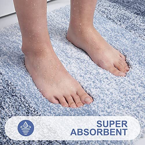 Luxury Bathroom Rug Mat 30x20, Extra Soft and Absorbent 30" x 20" Blue - Bild 2 von 6