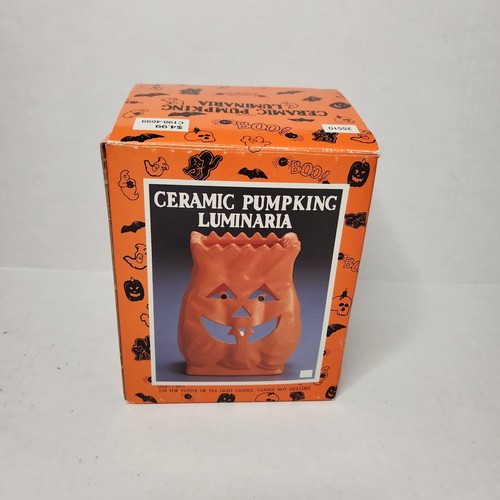 Fabri-Centers of America 1992 Vintage Ceramic Pumpking Luminaria Halloween NEW - Picture 11 of 16