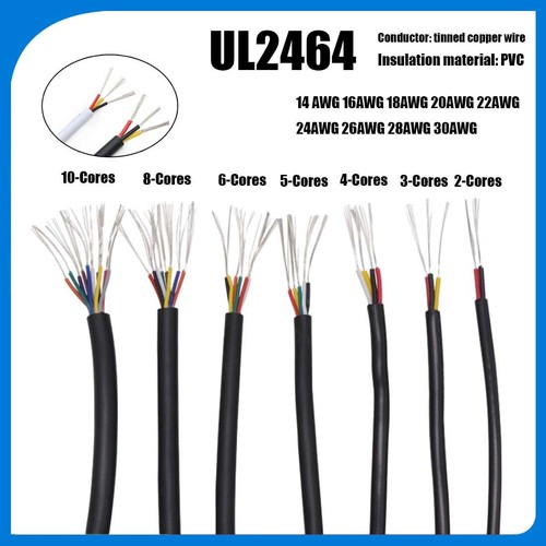 UL2464 Multi-Core Stromkabel 16-30 AWG PVC Signal Steuerung LED Kabel 2-10 Kerne - Bild 1 von 15