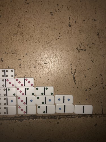 Doppel 9 Dominosteine unvollständig für Teile 48 Stück 7 Fliese fehlt - Bild 5 von 12