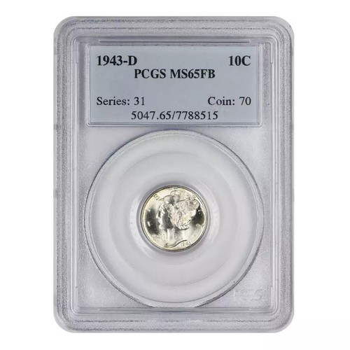 1943-D Mercury Dime PCGS MS-65 FB - Picture 3 of 4