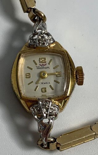 Vintage Waltham 17 Jewels Ladies Watch Gold Tone w/ Original Box & Case (READ) - Picture 3 of 15