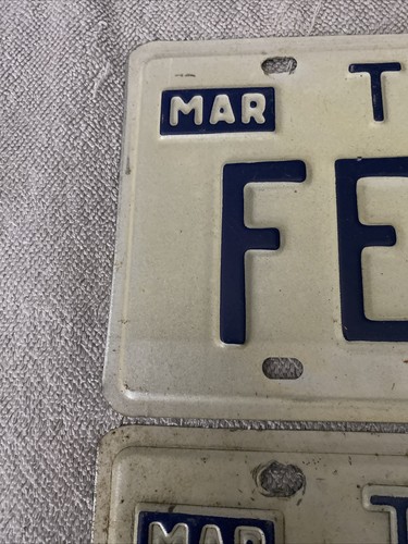 Vintage March 1985 Texas License Plate FELIPS Set Of 2 - Picture 5 of 6