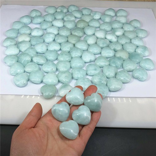 30 mm Blau Aquamarin Geschwollen Herz Natürlicher Beryll Edelstein Kristall - Brasilien (1 Stück) - Bild 2 von 8