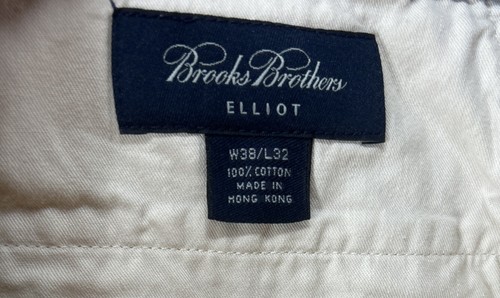 Pantalones chinos plisados amarillo mantequilla Brooks Brothers 38×32 para hombre 100 % algodón - Imagen 4 de 7