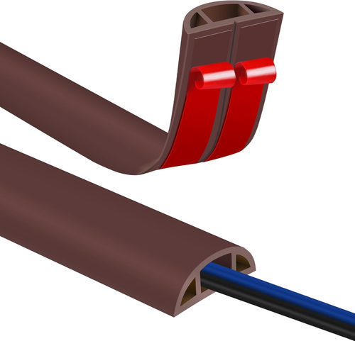 12FT Floor Cord Cover Wire Hider Self Adhesive Cable Management 0.39" W X 0.27" - Picture 11 of 12