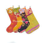 Vintage kantha old quilted recycled unique christmas Stockings set of 4 Pcs