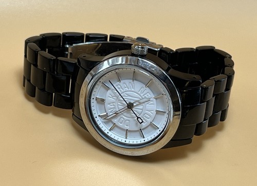 DKNY Black Silver-Tone White Dial Women's Watch - Picture 1 of 8