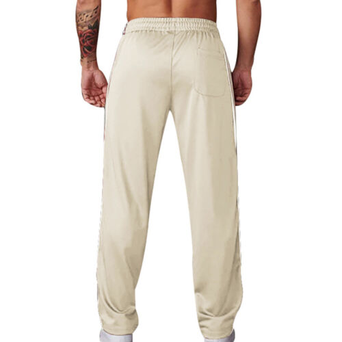 Mens Jogging Bottoms Striped Joggers Gym Sports Tracksuit Casual Pants Trousers - Picture 5 of 30