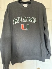champion miami hurricanes Crewneck Sweatshirt Size Large Gray