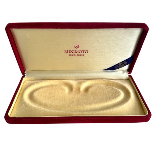 Mikimoto Pearl Necklace Vintage Jewelry Case Box Dark Red Mitsukoshi Empty Only