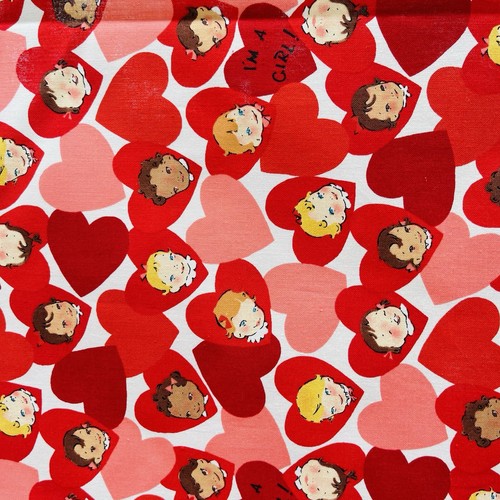 2001 "I'M A GIRL" ALEXANDER HENRY FABRICS nicole de leon VALENTINE Heart FABRIC - Picture 10 of 17