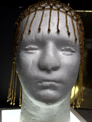 Vintage Beaded Cap Headpiece Gold Fringe Flapper Headdress Art Deco 1920' - Picture 2 of 17