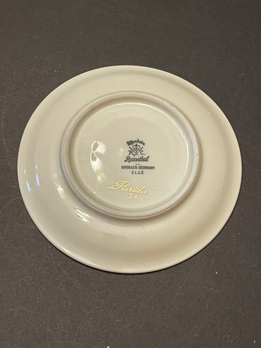 Rosenthal Kronach Alemania Demitasse taza y platillo floral borde dorado "Florida" - Imagen 5 de 16