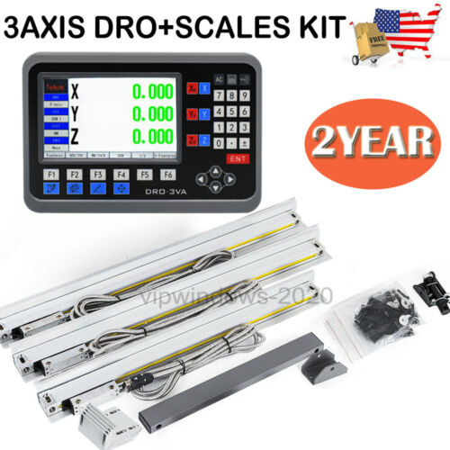 3 Axis LCD Digital Readout 6" 12" 24" Linear Scales DRO Display Kit, US STOCK - Picture 1 of 10