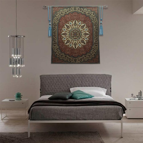 Provence Ornamental Botanical Woven Tapestry Wall Hanging Home Decor 100% Cotton - Picture 4 of 12