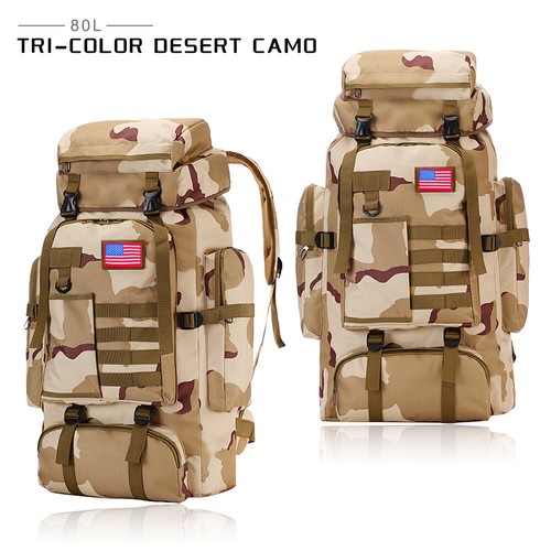 80L/100L Large Camping Backpack Waterproof Hiking Military Travel Tactical Bag - Picture 21 of 29