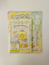 Sanrio Pompompurin Stationery Set/10 Writing papers/5 Envelopes/6 Stickers