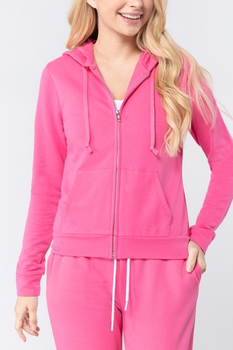 FashionMille Women's Basic Zip up Hoodie Lightweight Jacket w/Pocket Drawstring - Picture 14 of 41