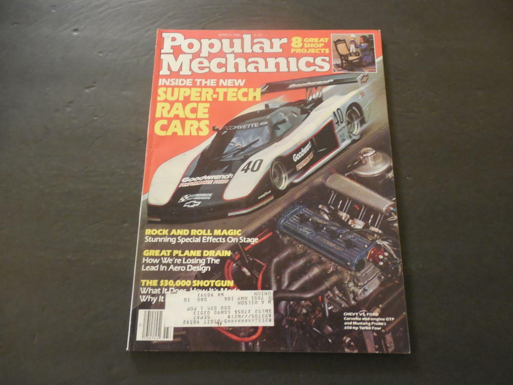 Popular Mechanics March 1986 Super Tech Race Cars Vroom Vroom ID 32738