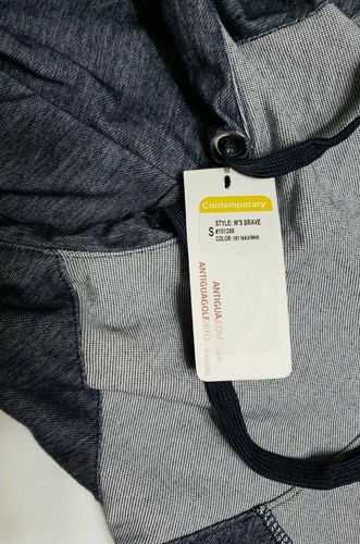 NEW Antigua Womens Heathered Navy Blue Brave Pullover Hoodie Size S Small - Picture 3 of 6