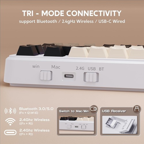ATTACK SHARK M86 75% RGB Gasket Wireless Mechanical Gaming Keyboard, Tri-Mode - Picture 31 of 37