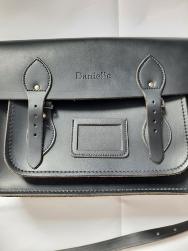 The Cambridge Satchel Company Black leather satchel bag already personalised - Picture 2 of 10