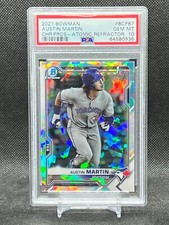 2021 Bowman Chrome Prospects Atomic Refractors #BCP87 Austin Martin RC - PSA 10