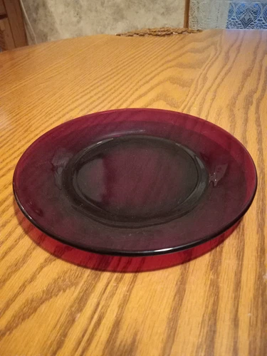 Vintage Anchor Hocking Royal Ruby Red Salad Luncheon Plate 7 3/4”