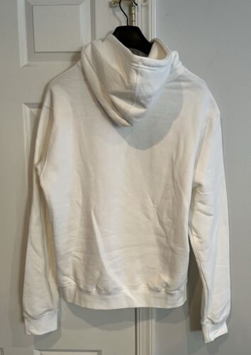 Nuevo con etiquetas Adidas Trefoil Pullover Blanco Sudadera con Capucha Blanco Para Hombre Talla Mediana - Imagen 2 de 2