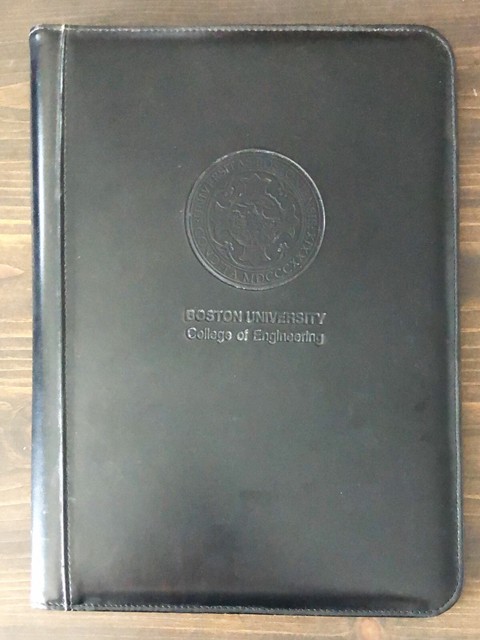 Vintage Embossed Boston University Black Notepad Portfolio Holder Vintage Embossed Boston University Black Notepad Portfolio Holder
