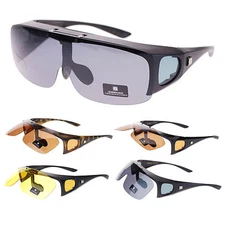 Barricade Large Oversize Mens Polarized Flip Up Fitover Wear Over Sunglasses