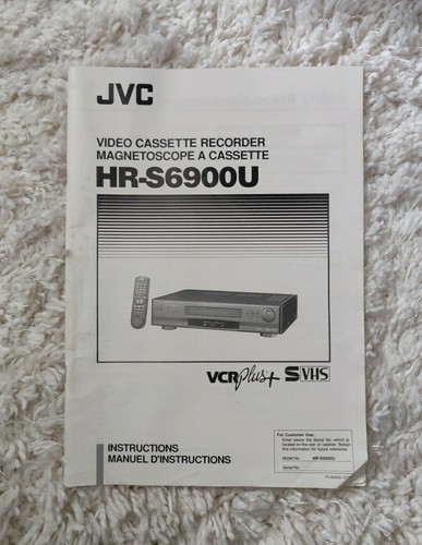 JVC Videokassettenrekorder Magnetoskop A Kassette HR-S6900U Anleitung
