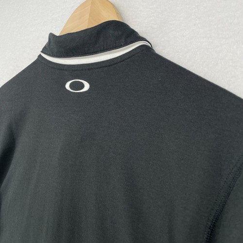 OAKLEY Shirt Mens S Ellis Short Sleeve Polo Golf Performance Cotton Blend Black - Picture 7 of 14