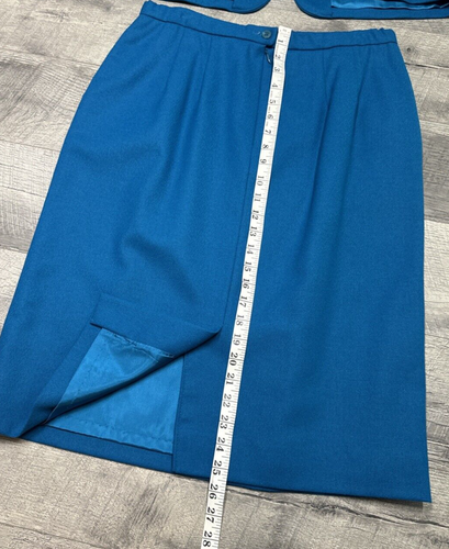 Vintage Pendleton Skirt Suit Petite Size 14 Blazer Virgin Wool Set 90s Blue USA - Bild 6 von 10