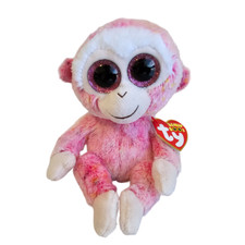 Ty Beanie Boos Ruby Monkey Plush Stuffed Animal Pink Valentine's w/ Tags 2014 6"