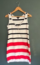 Tommy Hilfiger Tank Top Dress Striped Navy Blue White Pink Sleeveless Pullover