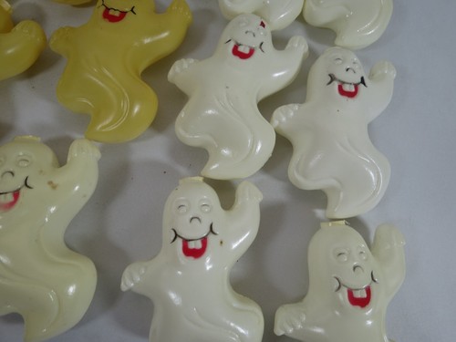 19 Vintage Plastic Blow Mold Halloween Light Covers Happy Ghost REPLACEMENTS - Picture 3 of 4