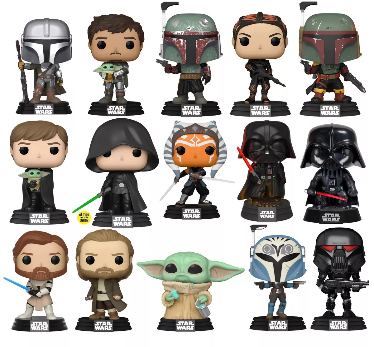 Funko Pop! Star Wars Mandalorian Vader Luke Grogu Ahsoka Kenobi