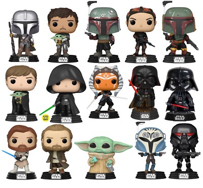 Funko Pop! Star Wars Mandalorian Vader Luke Grogu Ahsoka Kenobi Vinyl  Figure New