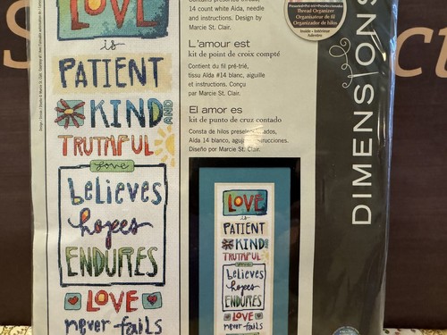 Dimensions Cross Stitch Kit Love Is Corinthians Bible Verse #70-35345 - Picture 3 of 7