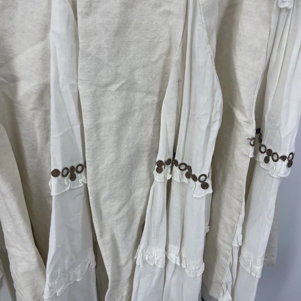 Saia DVF Diane von Furstenberg Feminina 4 Linho Mescla Cottagecore Lagenlook Y2k - Imagem 3 de 4