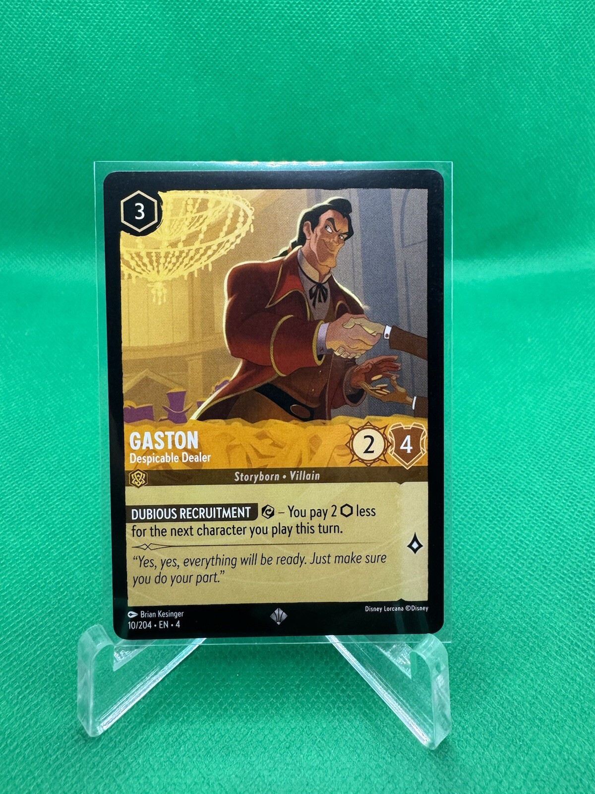 x1 Gaston - Despicable Dealer - 10/204 - Super Rare Lorcana Ursula's Return M/NM