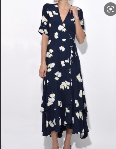 NWT Ganni Silvery Crepe Wrap Dress 34 - Picture 12 of 12