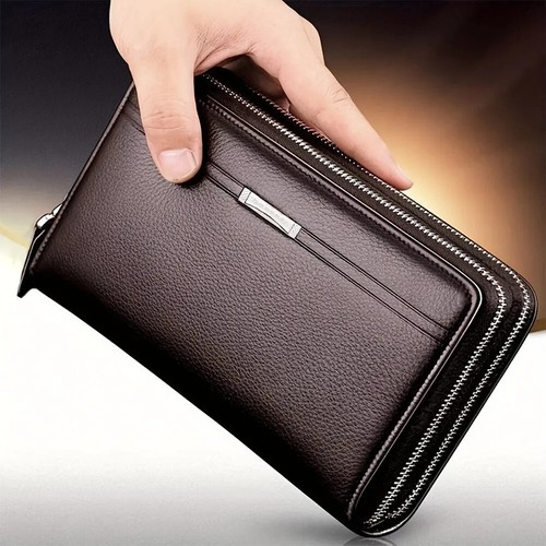 Men Wallet Long Purse Leather Clutch Large Business Handbag Phone Card Holder - Picture 7 of 10